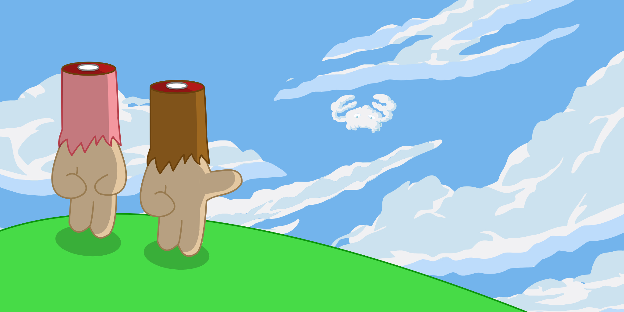 Banjo and Kira watching the clouds